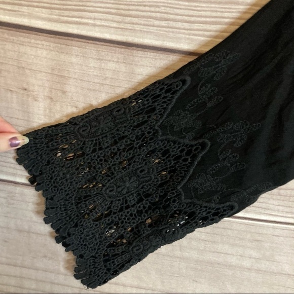 YOUNG Fabulous Broke Black Nova Mini Dress with Crochet Sleeves - Picture 6 of 11